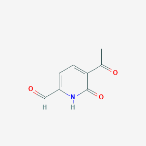 molecular formula C8H7NO3 B13997454 5-Acetyl-6-hydroxypyridine-2-carbaldehyde 