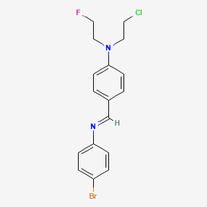 molecular formula C17H17BrClFN2 B13997470 p-Toluidine, alpha-((p-bromophenyl)imino)-N-(2-chloroethyl)-N-(2-fluoroethyl)- CAS No. 1233-90-5