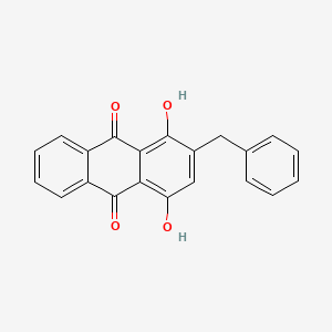 molecular formula C21H14O4 B13997500 1,4-Dihydroxy-2-benzylanthraquinone CAS No. 21016-03-5