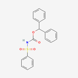 molecular formula C20H17NO4S B13997505 Carbamic acid, (phenylsulfonyl)-,diphenylmethyl ester (7CI,8CI) CAS No. 2848-47-7