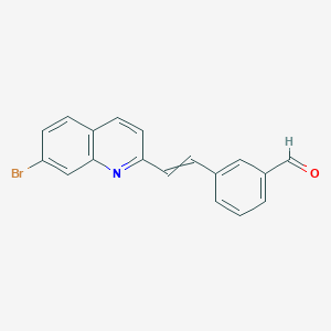 molecular formula C18H12BrNO B13997509 3-[2-(7-Bromoquinolin-2-yl)ethenyl]benzaldehyde CAS No. 108701-18-4