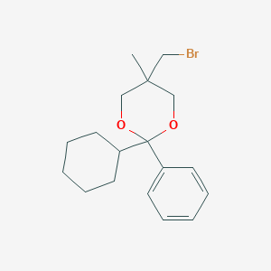 molecular formula C18H25BrO2 B13997510 5-(Bromomethyl)-2-cyclohexyl-5-methyl-2-phenyl-1,3-dioxane CAS No. 7468-34-0