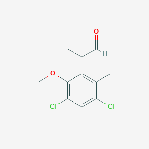 molecular formula C11H12Cl2O2 B13997524 2-(3,5-Dichloro-2-methoxy-6-methylphenyl)propanal CAS No. 14565-22-1