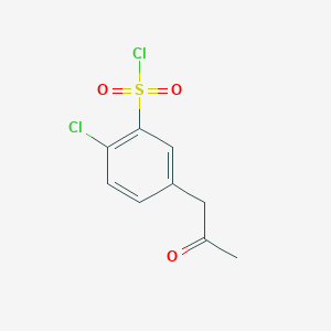 2-Chloro-5-(2-oxopropyl)benzene-1-sulfonyl chloride