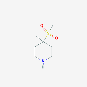 molecular formula C7H15NO2S B13997530 4-Methyl-4-(methylsulfonyl)piperidine 