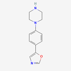 molecular formula C13H15N3O B1399754 1-(4-Oxazol-5-yl-phenyl)-piperazine CAS No. 740806-84-2