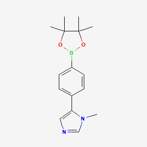 molecular formula C16H21BN2O2 B13997542 1-Methyl-5-[4-(4,4,5,5-tetramethyl-1,3,2-dioxaborolan-2-yl)phenyl]imidazole 