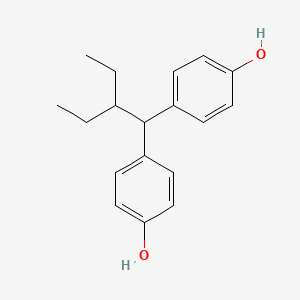 molecular formula C18H22O2 B13997556 4-[2-Ethyl-1-(4-hydroxyphenyl)butyl]phenol CAS No. 92569-29-4