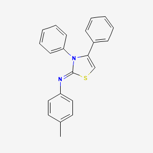 molecular formula C22H18N2S B13997576 (2Z)-N-(4-Methylphenyl)-3,4-diphenyl-1,3-thiazol-2(3H)-imine CAS No. 77589-08-3