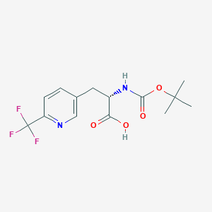 molecular formula C14H17F3N2O4 B1399758 (S)-2-((Tert-butoxycarbonyl)amino)-3-(6-(trifluoromethyl)pyridin-3-YL)propanoic acid CAS No. 1104071-84-2
