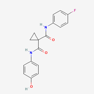 molecular formula C17H15FN2O3 B1399762 N-(4-Fluorophenyl)-N'-(4-hydroxyphenyl)cyclopropane-1,1-dicarboxamide CAS No. 849217-60-3