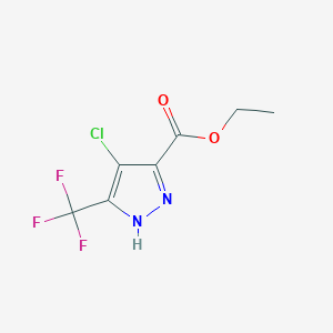 molecular formula C7H6ClF3N2O2 B1399764 ethyl 4-chloro-5-(trifluoromethyl)-1H-pyrazole-3-carboxylate CAS No. 855345-12-9