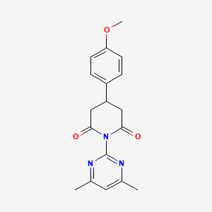 molecular formula C18H19N3O3 B13997686 1-(4,6-Dimethylpyrimidin-2-yl)-4-(4-methoxyphenyl)piperidine-2,6-dione CAS No. 76734-05-9