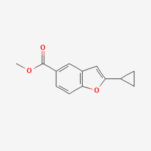 molecular formula C13H12O3 B1399770 2-Cyclopropyl-benzofuran-5-carboxylic acid methyl ester CAS No. 1154060-96-4