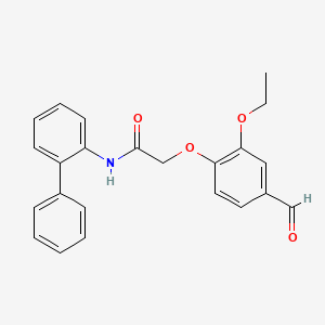 molecular formula C23H21NO4 B13997753 N-Biphenyl-2-yl-2-(2-ethoxy-4-formyl-phenoxy)-acetamide 
