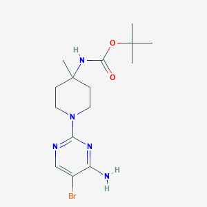 molecular formula C15H24BrN5O2 B13997792 tert-Butyl (1-(4-amino-5-bromopyrimidin-2-yl)-4-methylpiperidin-4-yl)carbamate 