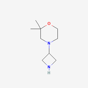 molecular formula C9H18N2O B1399783 4-(Azetidin-3-yl)-2,2-dimethylmorpholine CAS No. 1257293-63-2