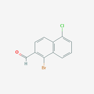 molecular formula C11H6BrClO B13997867 1-Bromo-5-chloro-2-naphthaldehyde 