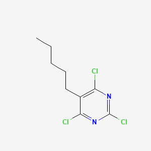 molecular formula C9H11Cl3N2 B13997919 Pyrimidine, 2,4,6-trichloro-5-pentyl- CAS No. 14077-67-9
