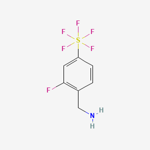 B1399799 2-Fluoro-4-(pentafluorosulfur)benzylamine CAS No. 1240257-86-6