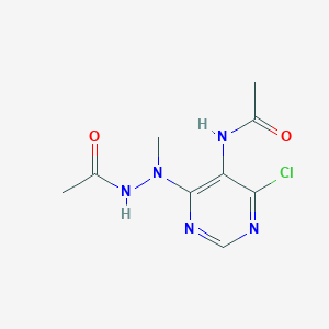 molecular formula C9H12ClN5O2 B13997993 N-[4-(2-acetyl-1-methylhydrazinyl)-6-chloropyrimidin-5-yl]acetamide CAS No. 90416-01-6