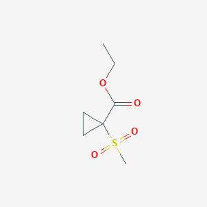 molecular formula C7H12O4S B1399804 Ethyl 1-methanesulfonylcyclopropane-1-carboxylate CAS No. 1257236-76-2