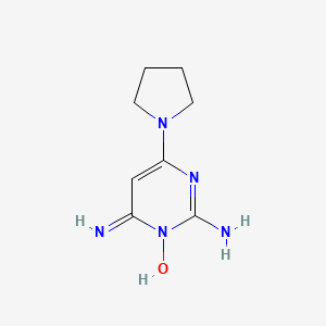 molecular formula C8H13N5O B13998054 1-Hydroxy-6-imino-4-pyrrolidin-1-ylpyrimidin-2-amine 