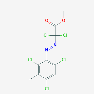 molecular formula C10H7Cl5N2O2 B13998079 Acetic acid, dichloro[(2,4,6-trichloro-3-methylphenyl)azo]-, methyl ester CAS No. 32979-36-5