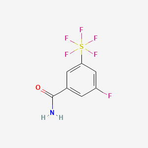 molecular formula C7H5F6NOS B1399810 3-氟-5-(五氟硫)苯甲酰胺 CAS No. 1240256-88-5