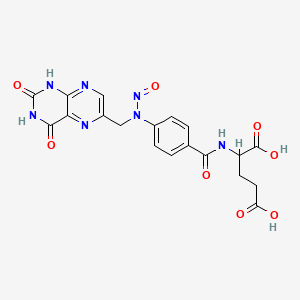 molecular formula C19H17N7O8 B13998102 L-Glutamic acid, N-(4-(nitroso((1,2,3,4-tetrahydro-2,4-dioxo-6-pteridinyl)methyl)amino)benzoyl)-(9CI) CAS No. 53421-16-2
