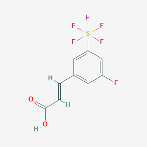 molecular formula C9H6F6O2S B1399811 3-氟-5-(五氟硫)肉桂酸 CAS No. 1240261-82-8