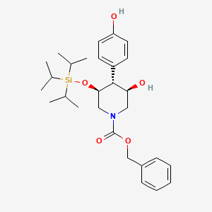 molecular formula C28H41NO5Si B1399813 (3R,4R,5S)-Benzyl 3-hydroxy-4-(4-hydroxyphenyl)-5-((triisopropylsilyl)oxy)piperidine-1-Carboxylate CAS No. 873945-27-8