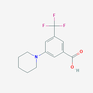 molecular formula C13H14F3NO2 B13998165 3-(Piperidin-1-yl)-5-(trifluoromethyl)benzoic acid 