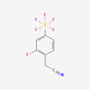 molecular formula C8H5F6NS B1399820 2-Fluoro-4-(pentafluorosulfur)phenylacetonitrile CAS No. 1240256-87-4