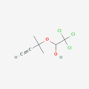 molecular formula C7H9Cl3O2 B13998220 Ethanol, 1-(1,1-dimethyl-2-propynyloxy)-2,2,2-trichloro- CAS No. 33243-75-3