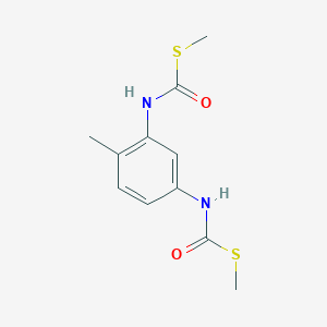 molecular formula C11H14N2O2S2 B13998224 S,S'-Dimethyl (4-methyl-1,3-phenylene)bis(hydrogen carbonimidothioate) CAS No. 61578-90-3