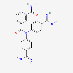 molecular formula C26H28N6O2 B13998226 N~1~,N~1~-Bis[4-(N,N-dimethylcarbamimidoyl)phenyl]benzene-1,3-dicarboxamide CAS No. 5300-75-4