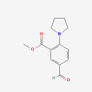 molecular formula C13H15NO3 B1399825 Methyl 5-formyl-2-(pyrrolidin-1-yl)benzoate CAS No. 1312117-87-5