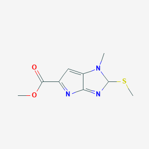 molecular formula C9H11N3O2S B13998284 Methyl 2-methylthio-1-methyl-pyrrolo[2,3-d]imidazole-5-carboxylate 