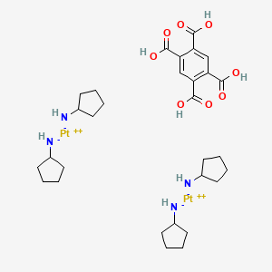 molecular formula C30H46N4O8Pt2 B13998335 Benzene-1,2,4,5-tetracarboxylic acid;cyclopentylazanide;platinum(2+) CAS No. 82422-14-8