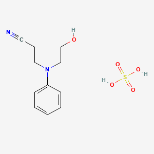 molecular formula C11H16N2O5S B13998361 3-[N-(2-hydroxyethyl)anilino]propanenitrile;sulfuric acid CAS No. 6632-18-4