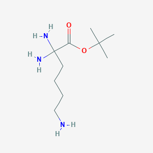 molecular formula C10H23N3O2 B13998362 Tert-butyl 2,2,6-triaminohexanoate 