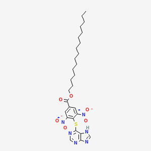 molecular formula C28H38N6O6S B13998379 Hexadecyl 3,5-dinitro-4-(7H-purin-6-ylsulfanyl)benzoate CAS No. 59921-67-4