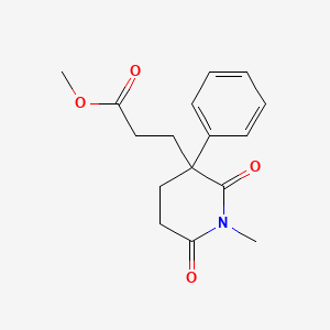 molecular formula C16H19NO4 B13998620 Methyl 3-(1-methyl-2,6-dioxo-3-phenylpiperidin-3-yl)propanoate CAS No. 5446-62-8