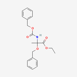 molecular formula C20H23NO5 B13998729 Ethyl 2-phenylmethoxy-2-(phenylmethoxycarbonylamino)propanoate CAS No. 34604-07-4