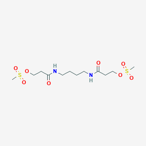 molecular formula C12H24N2O8S2 B13998764 Hydracrylamide,N'-tetramethylenebis-, dimethanesulfonate CAS No. 36762-91-1