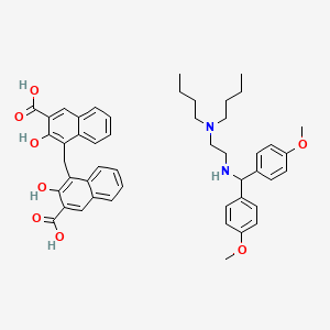 molecular formula C48H54N2O8 B13998767 N-[Bis(4-methoxyphenyl)methyl]-N,N-dibutyl-ethane-1,2-diamine CAS No. 5429-87-8