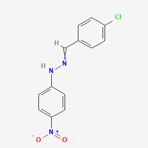 molecular formula C13H10ClN3O2 B13998802 N-[(4-Chlorophenyl)methylideneamino]-4-nitro-aniline CAS No. 5802-79-9