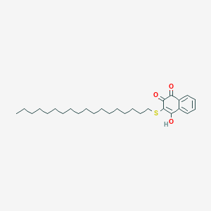 molecular formula C28H42O3S B13998927 4-Hydroxy-3-octadecylsulfanylnaphthalene-1,2-dione CAS No. 67304-48-7