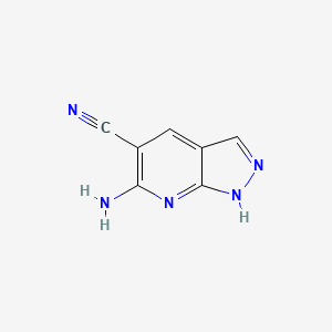 molecular formula C7H5N5 B13998943 6-amino-1H-pyrazolo[3,4-b]pyridine-5-carbonitrile 